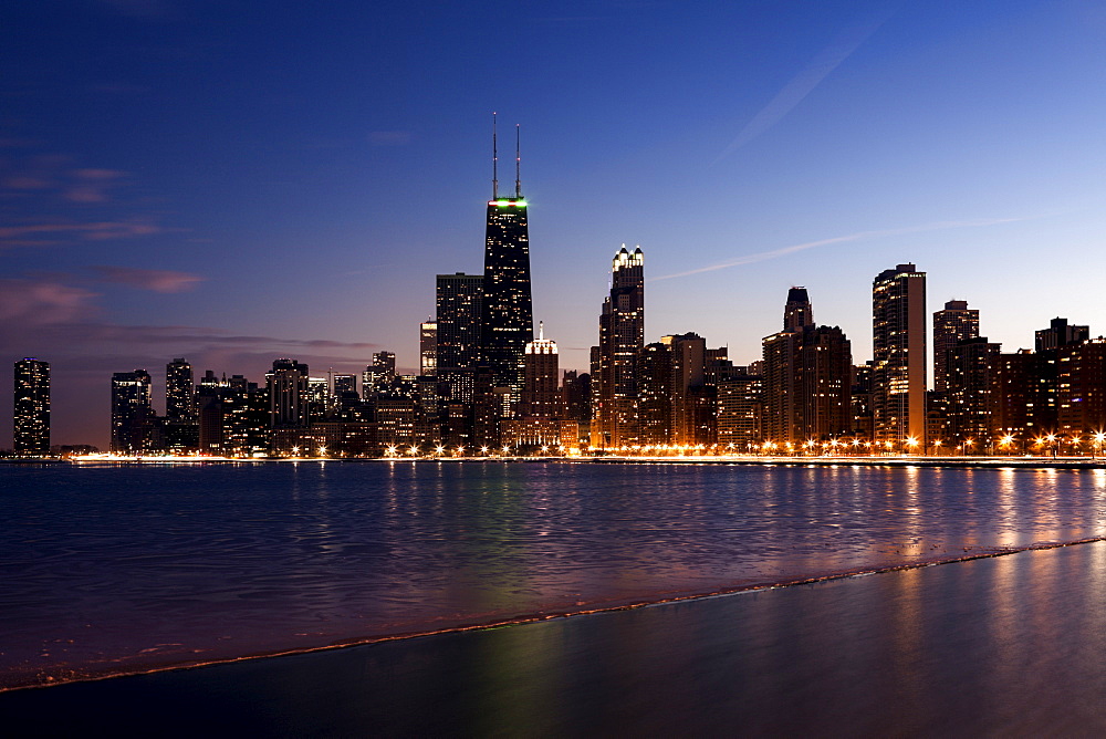 Downtown seen from North Avenue Beach, Chicago, Illinois 