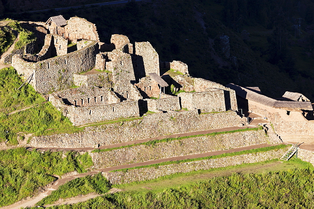 Overlooking ruins at sunset, Peru, Pisac