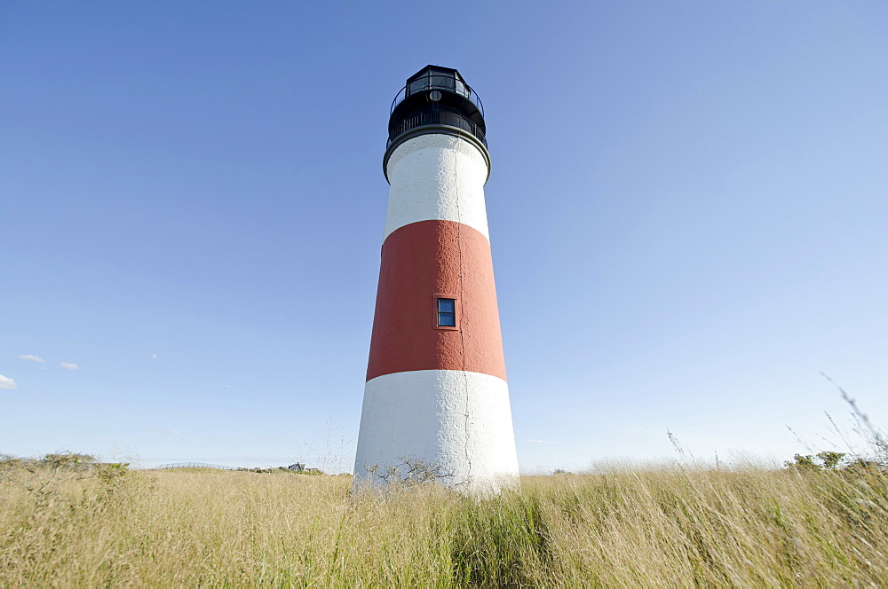 Low angle view of "ankaty Head Light, Nantucket, Massachusetts