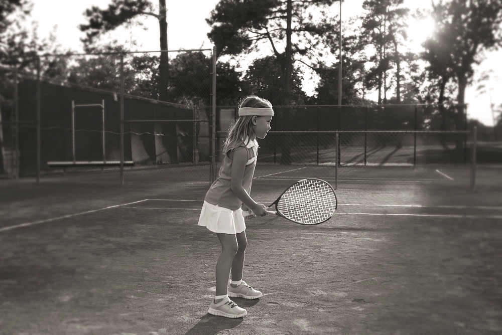 Girl playing tennis, Texarkana, AR