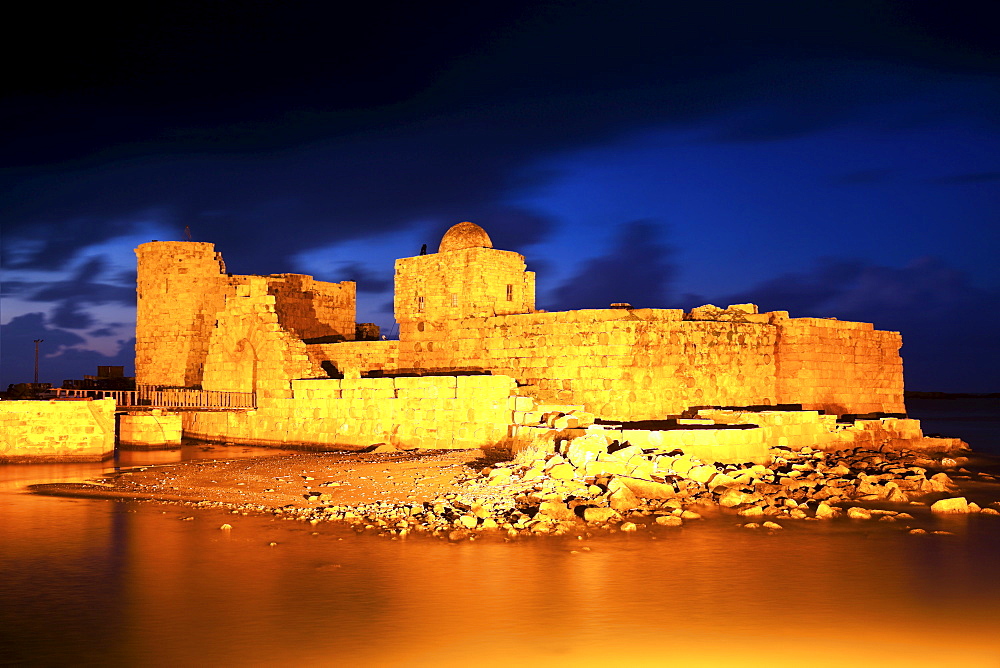 Sidon Sea Castle at dusk
