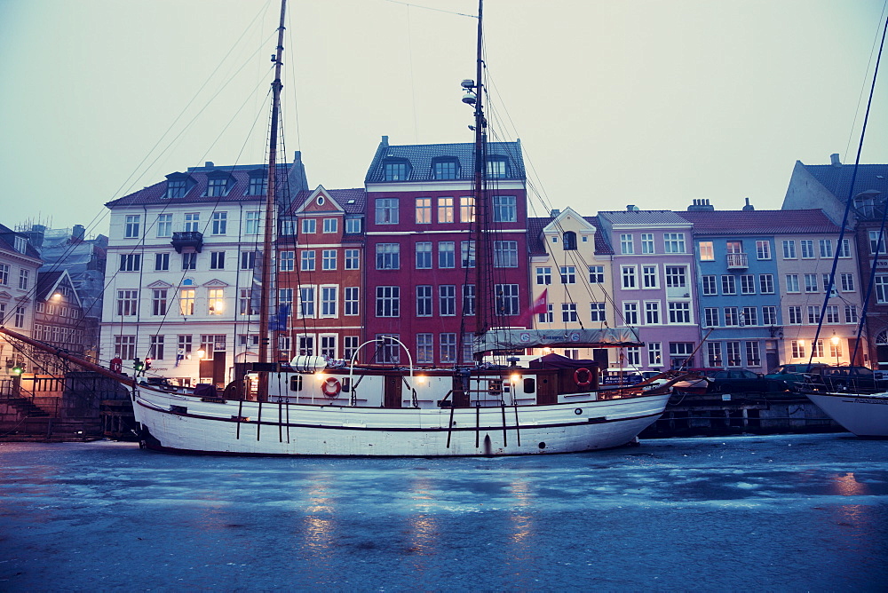 Nyhavn district on early winter morning