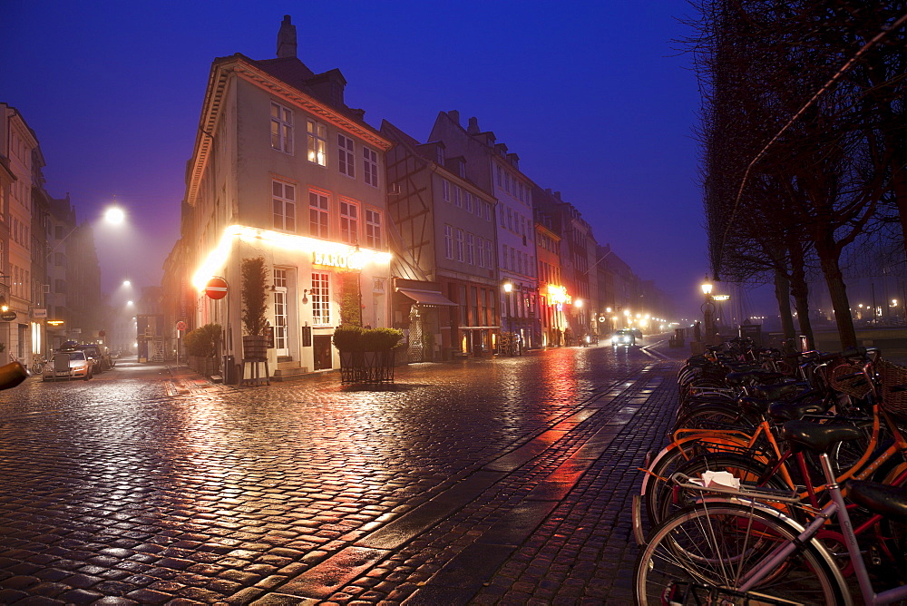 Nyhavn district on early winter morning