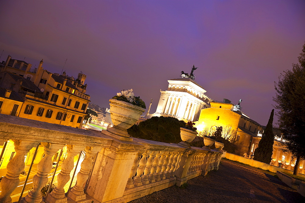 Victor Emmanuel II monument at dusk