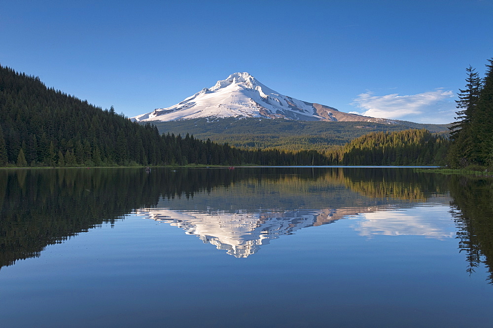 Mount Hood reflecting in Trillium Lake