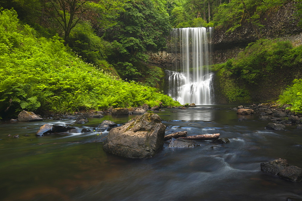 USA, Oregon, Silver Falls State Park, Lower South Falls