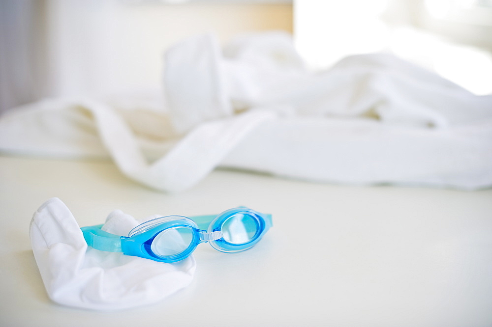 Swim cap and goggles