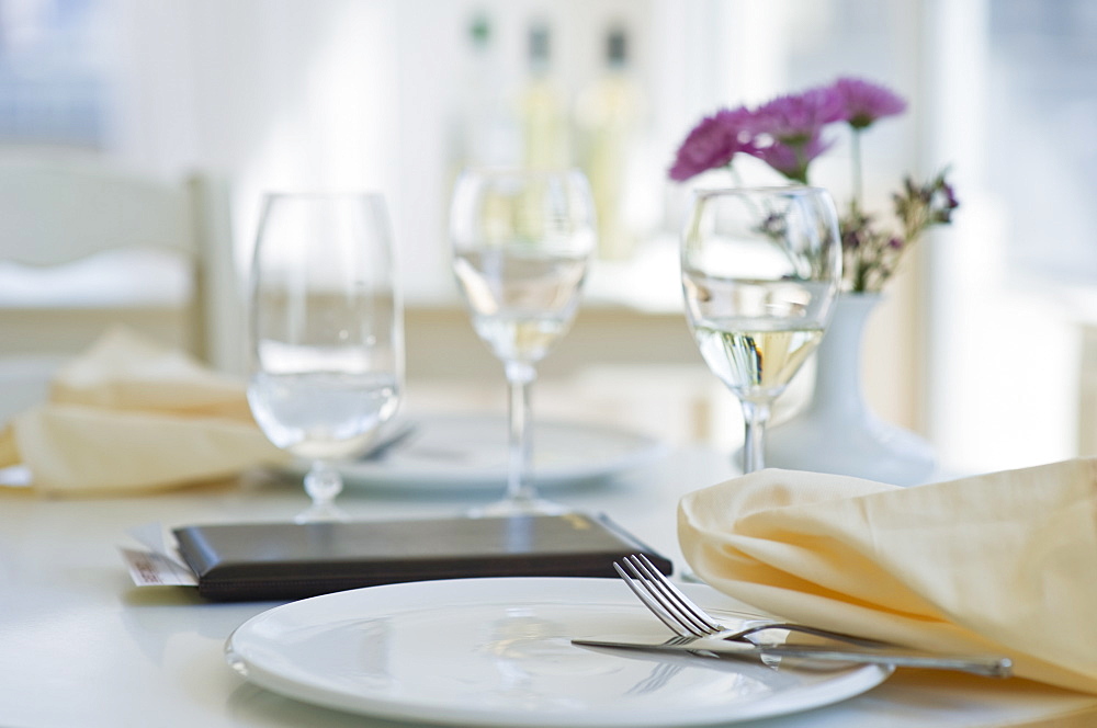 Dining table in restaurant