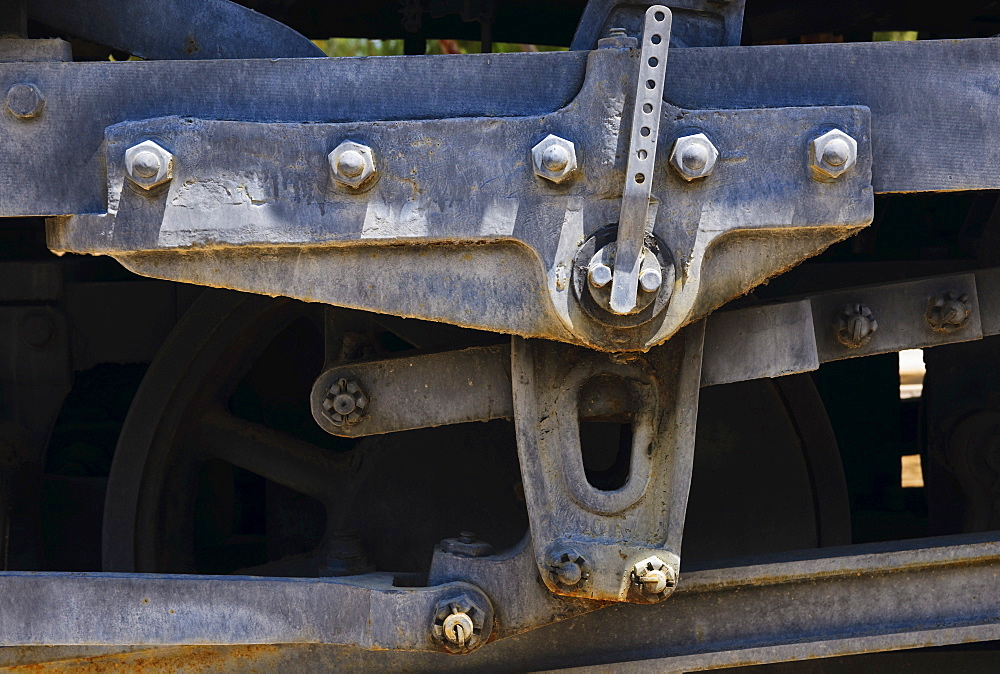 A metal surface on an old train