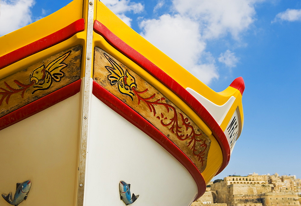 Vibrant Luzzu fishing boat, Malta