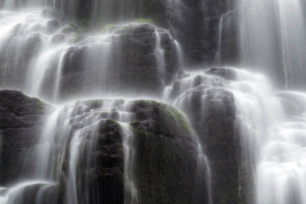 Close-up of rocky waterfall, Fairy Falls, Oregon