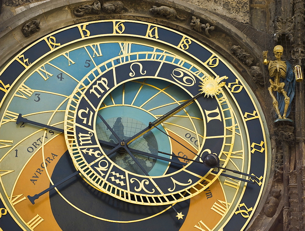 Close up of astrological clock