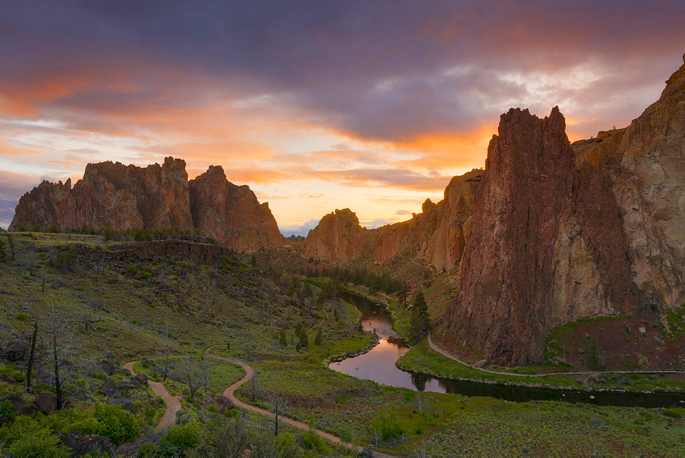 Landscape with rocks and river, Smith Rock, Oregon