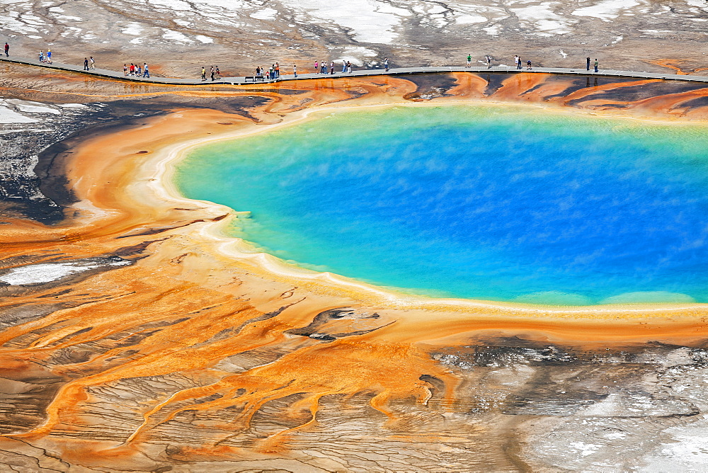 Midway Geyser Basin, Grand Prismatic Spring, Grand Prismatic Spring in Midway Geyser Basin, Yellowstone National Park, Wyoming