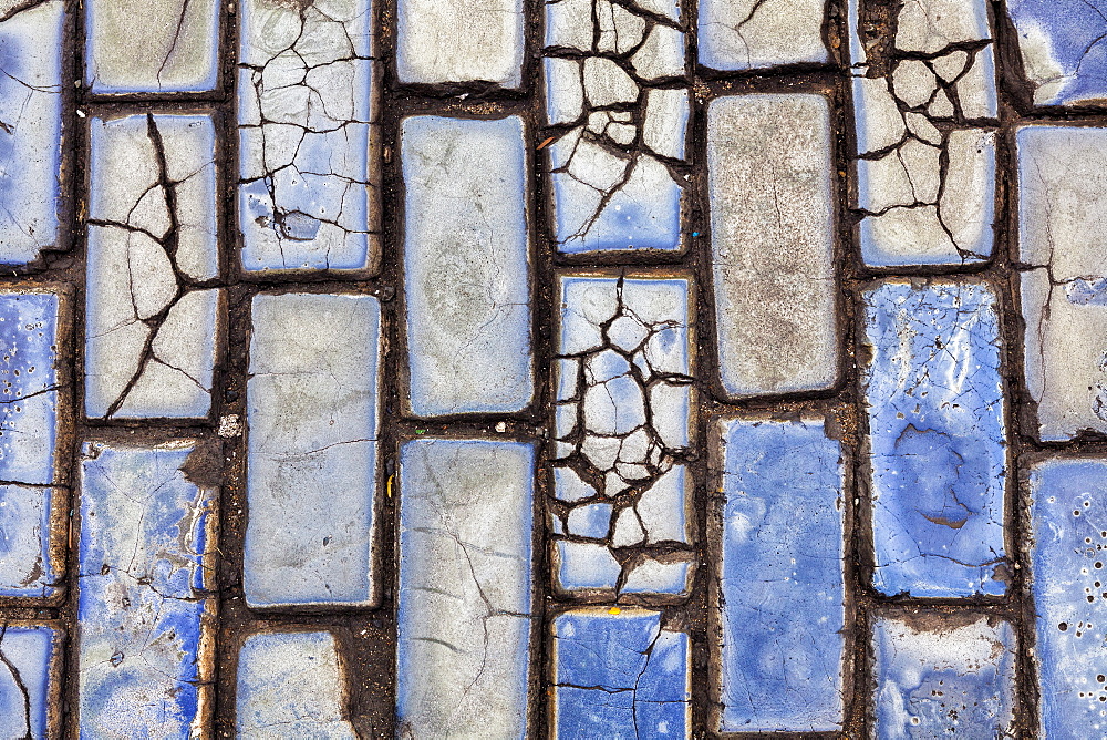 Blue cobblestone streets, Old San Juan, Puerto Rico