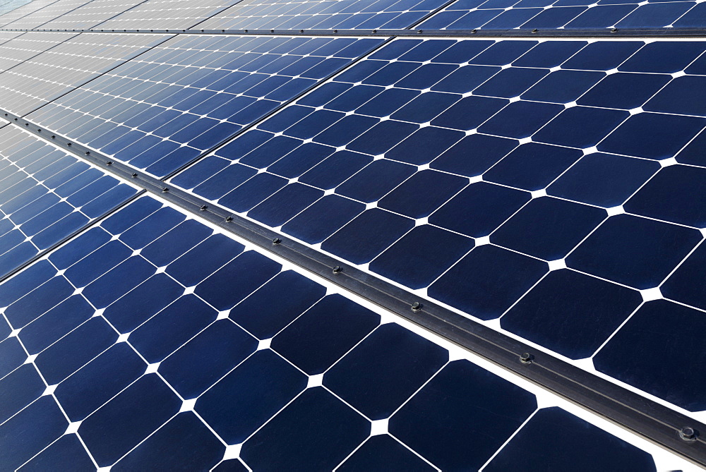 Solar panels on desert