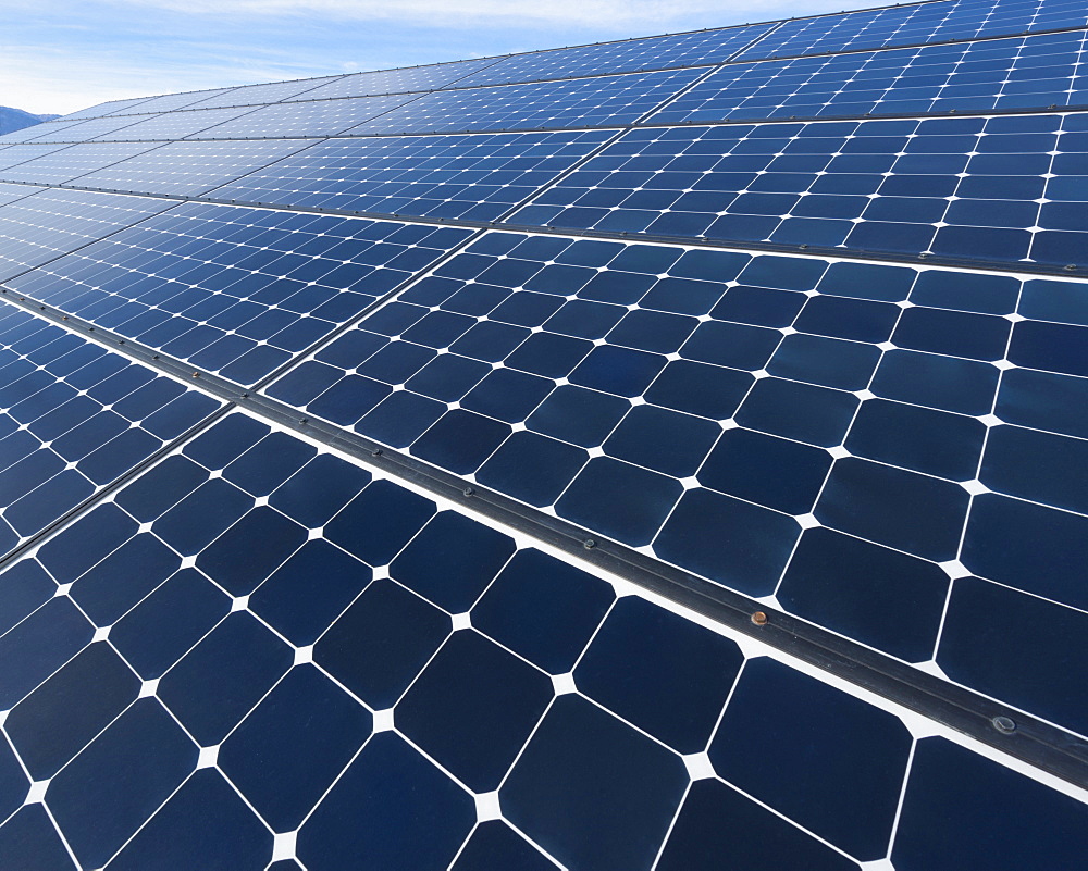 Solar panels on desert