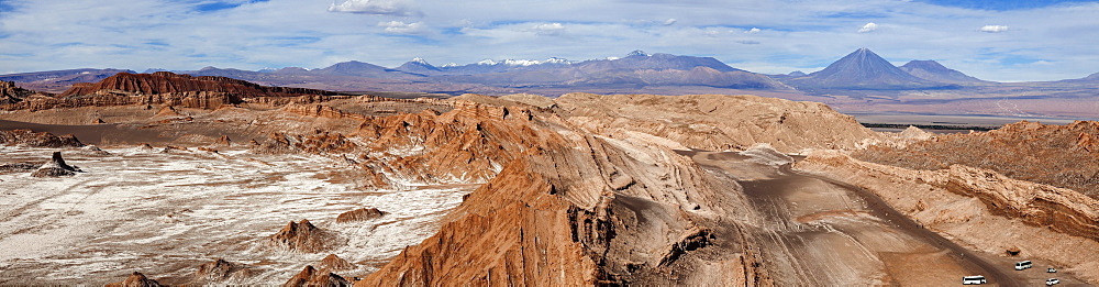 View to Valle de la Luna, Chile, Antofagasta Region, Atacama Desert, Valle de la Luna