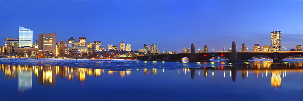 Panoramic view of waterfront, Boston, Massachusetts