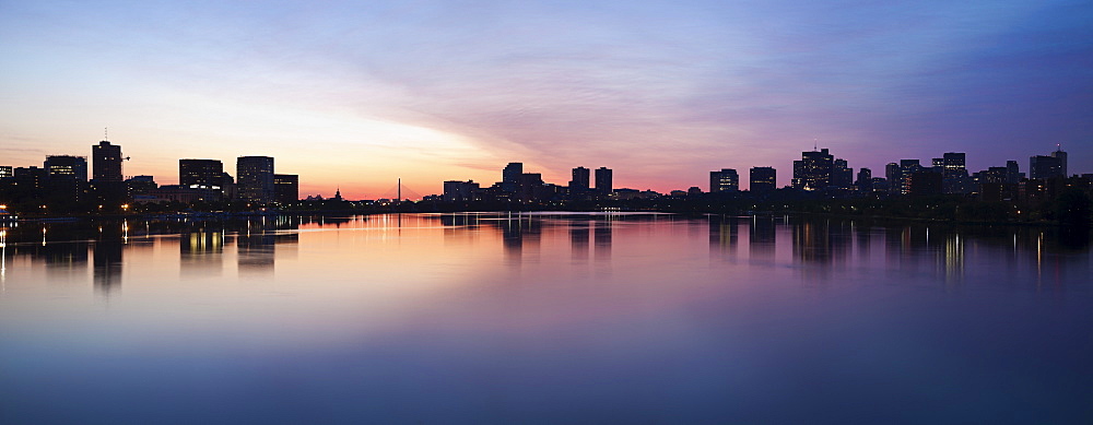 Panoramic Boston seen during sunrise