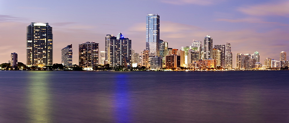 USA, Florida, Miami skyline at dusk