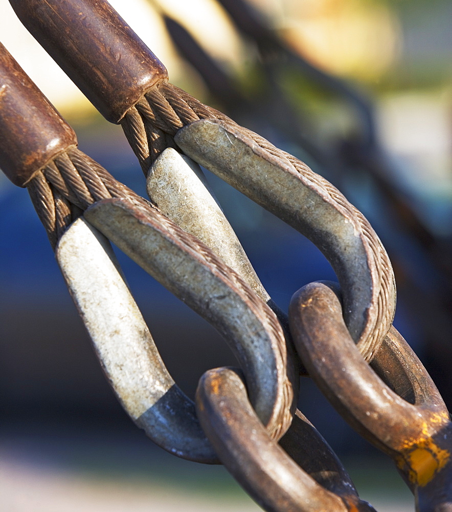 Close up of metal wire connections