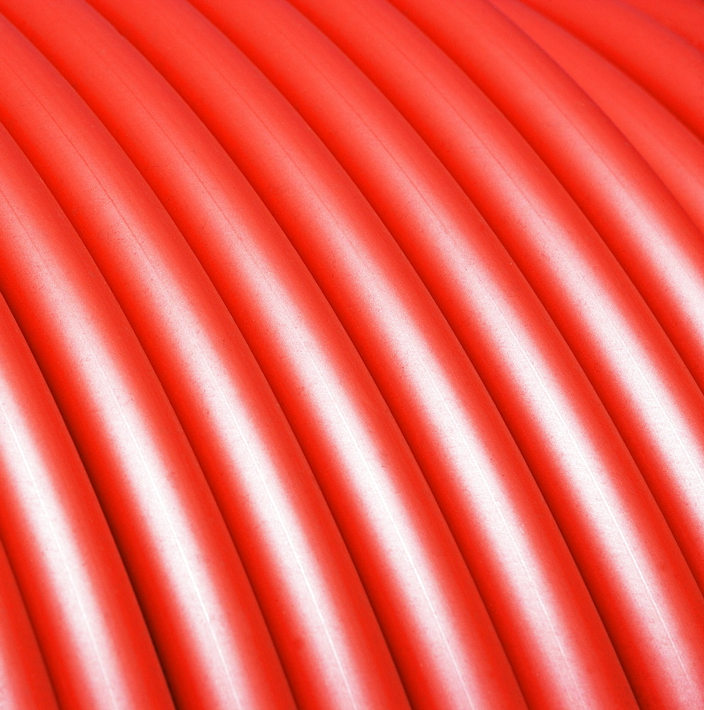 Close up of rolled hose