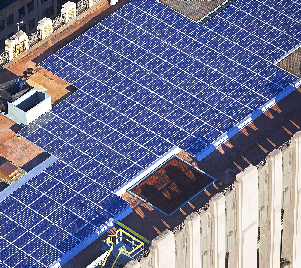 solor panels on skyscraper