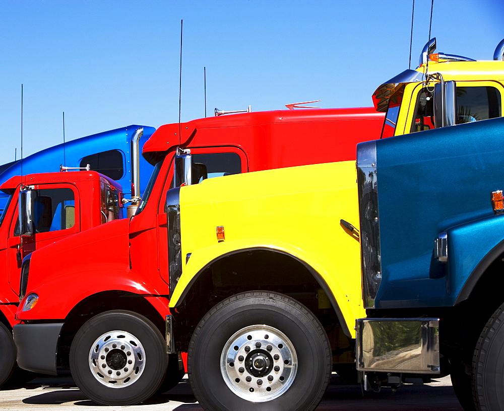 trucks in a row