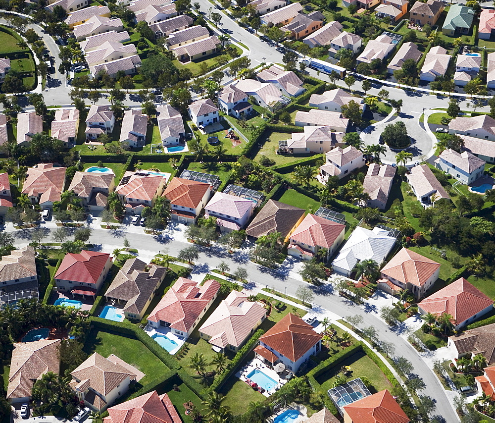 aerial view of housing community