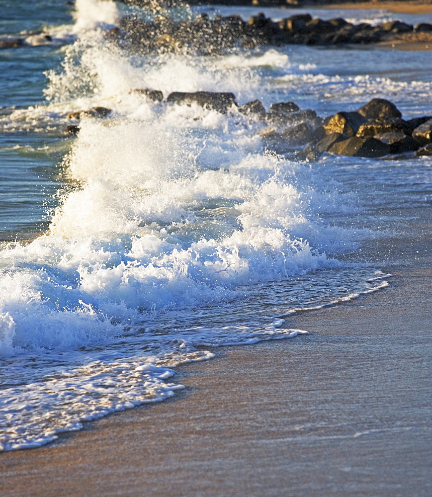 Waves crashing on shore