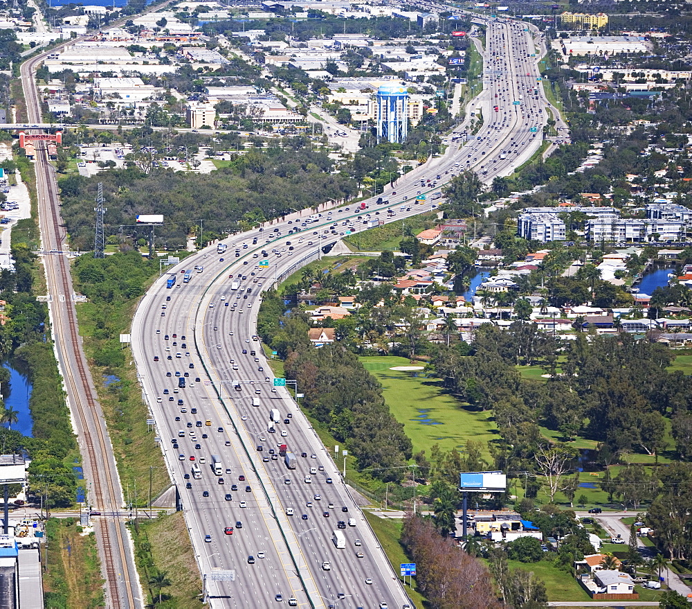 Aerial view of highway, Florida, United States