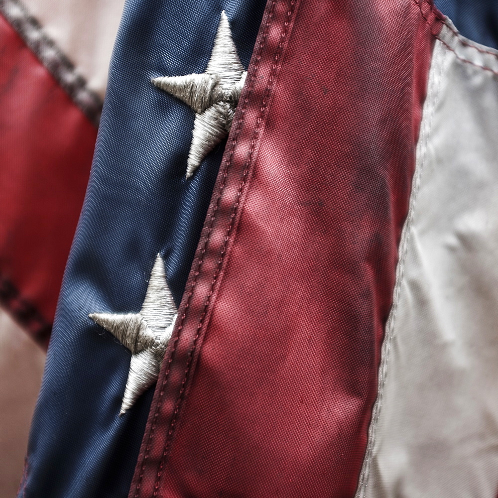 Close-up of American flag