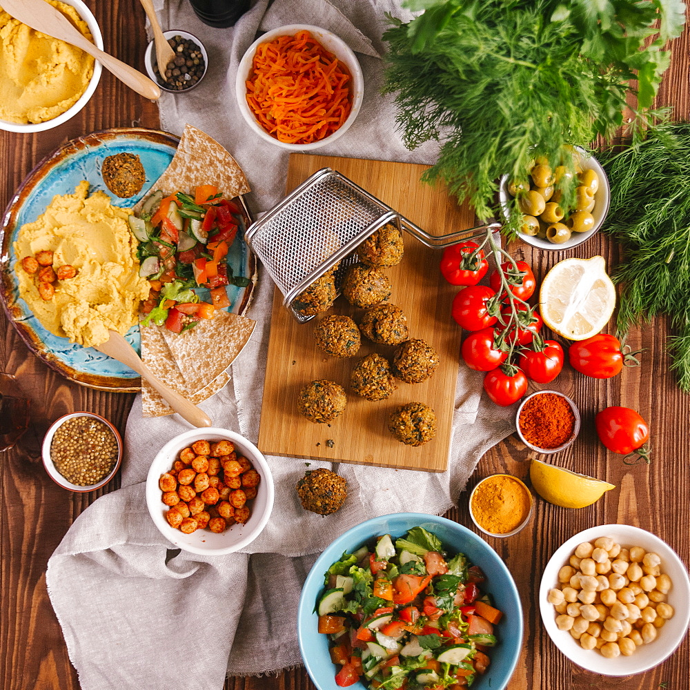 Falafel with ingredients