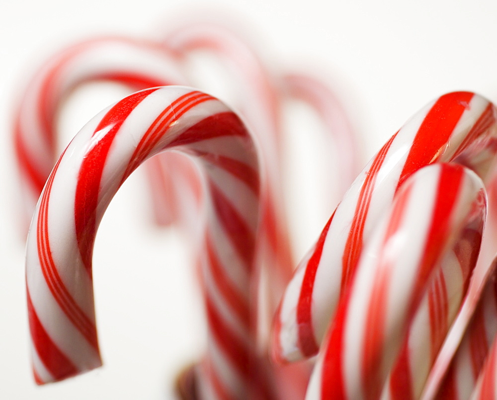 Closeup of candy canes