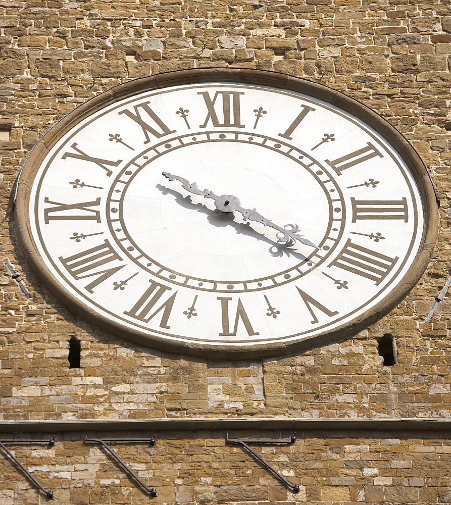 Clock face of the Palazzo Vecchio Florence Italy