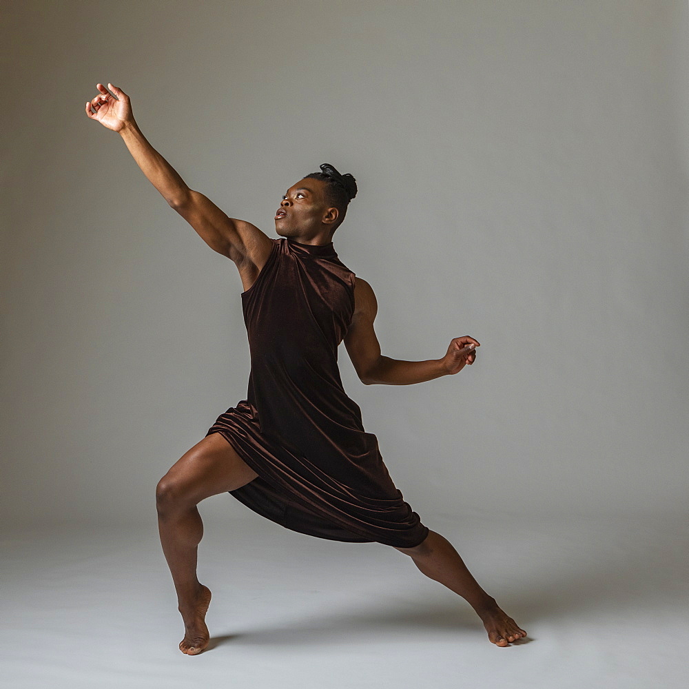 Studio shot of man dancing