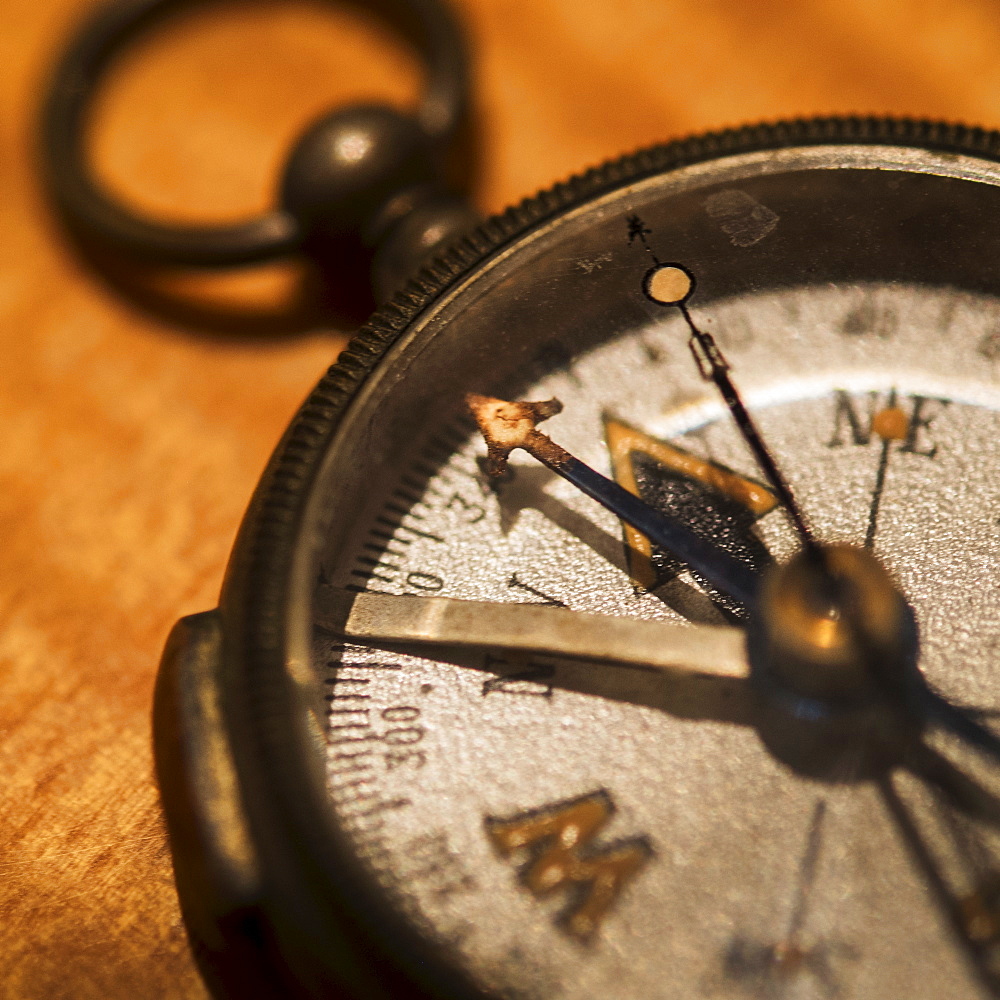 Studio shot of old fashioned compass