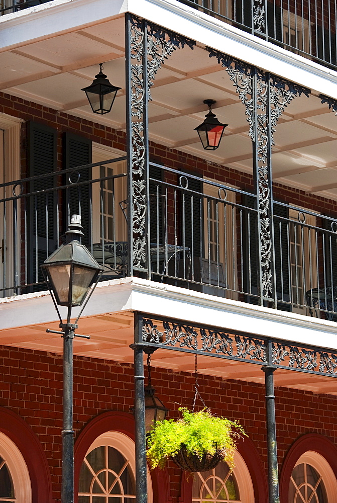 Balconies on building in the French Quarter of New Orleans