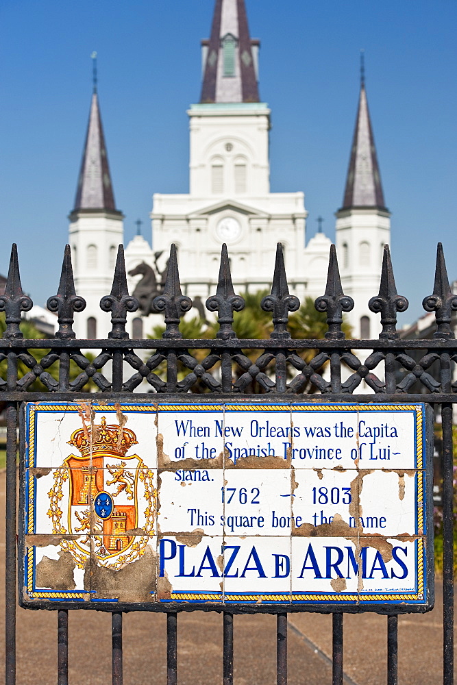 Gate in front of the Plaza D Armas in New Orleans