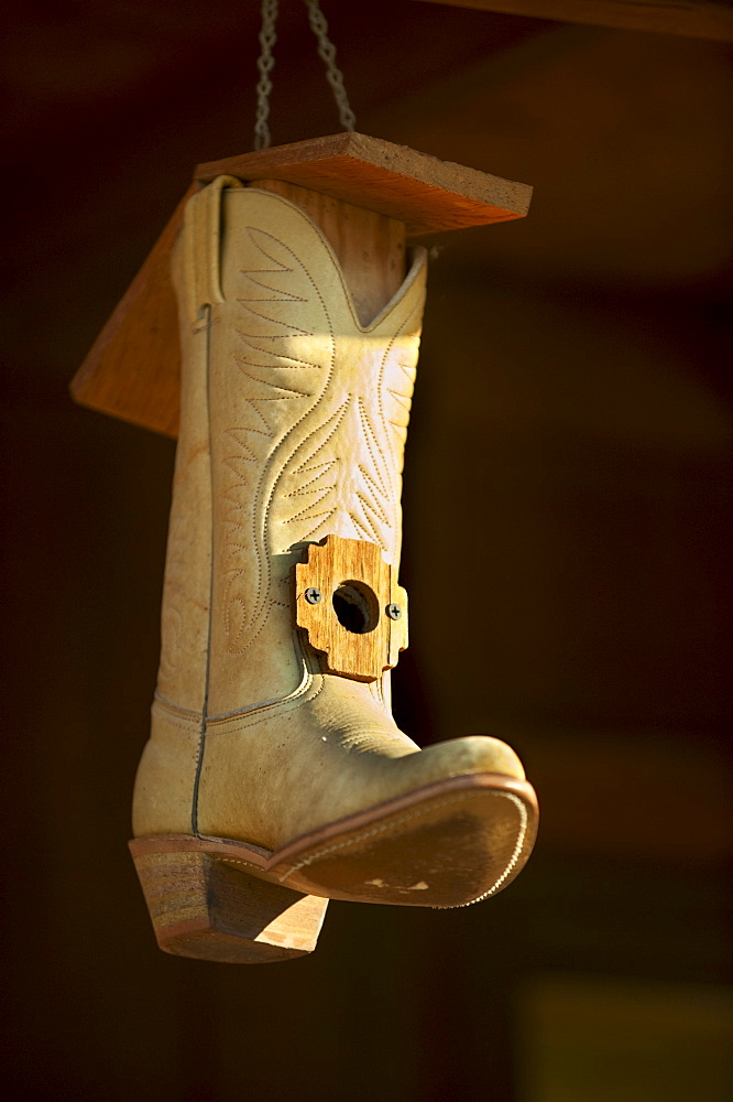 Cowboy boot bird house