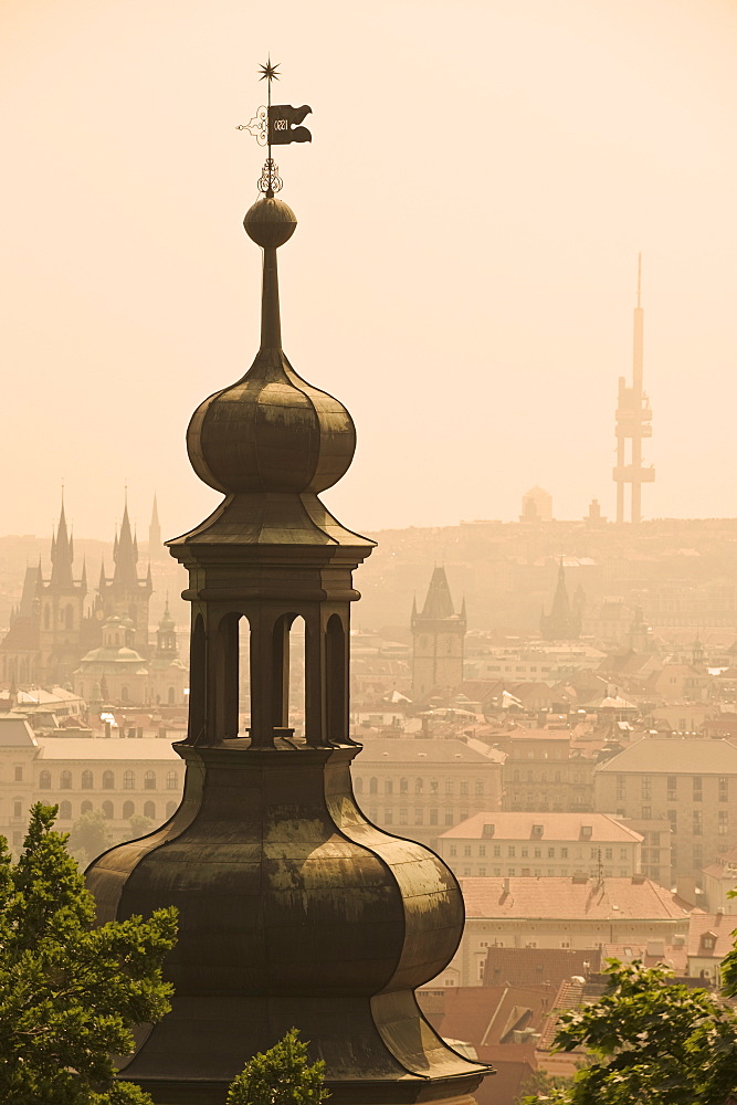 Architectural tower and city