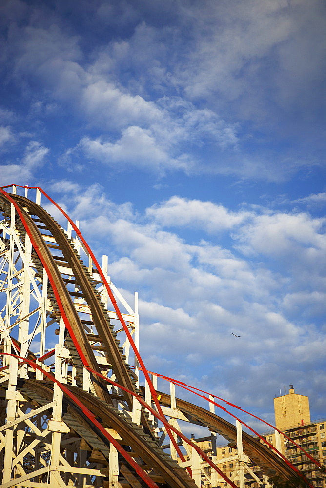 USA, New York City, Coney Island, rollercoaster