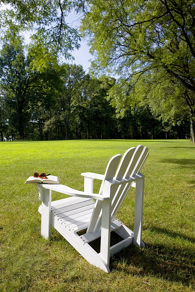 Adirondack chair on lawn