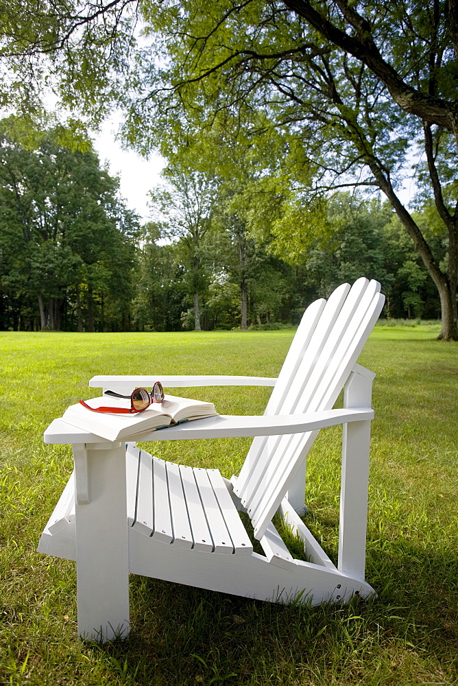 Adirondack chair on lawn