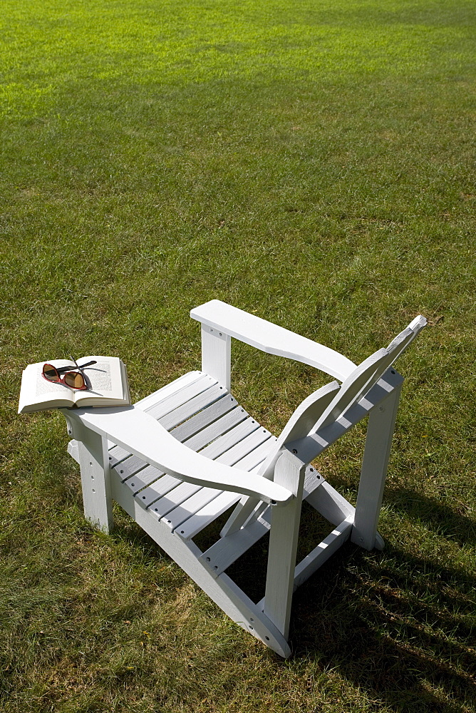 Adirondack chair on lawn