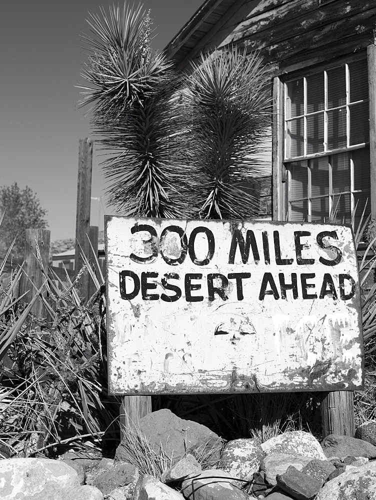 Road sign in the desert