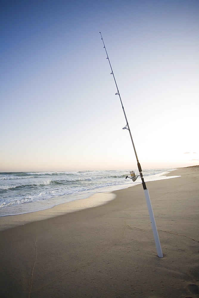 Fishing pole on the beach