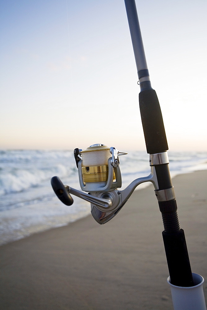 Fishing pole on the beach