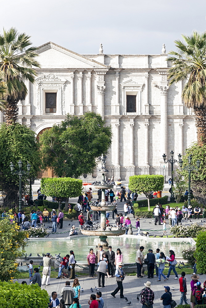 Crowded Plaza de Armas, Arequipa, Peru